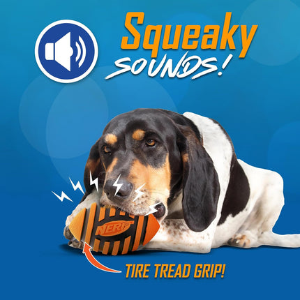 Dog Spiral Squeaky Football Toy 5 Inch Outdoor Play Toy for Large Dogs