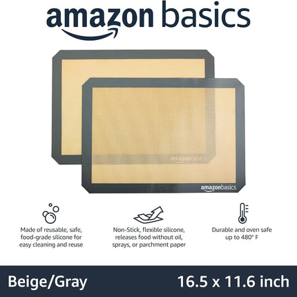 2-Pack Silicone Baking Mats – Non-Stick, Reusable, Heat Resistant, 16.5"x11.6"