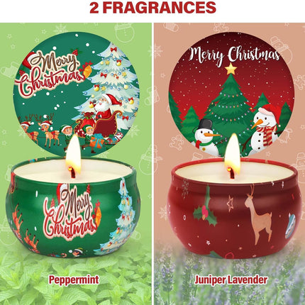 2PCS Christmas Scented Candles – 2.5oz Aromatherapy Gift Set for Women