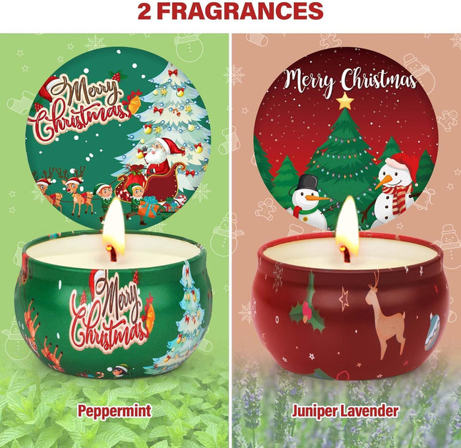 2PCS Christmas Scented Candles – 2.5oz Aromatherapy Gift Set for Women