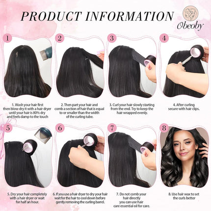 50PCS Self Grip Hair Rollers Set 4 Sizes with Clips for Hair Styling