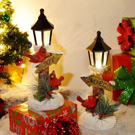 2 Pack Christmas Lighted Tabletop Figurines – Battery Operated Red Cardinals
