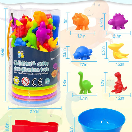48-Piece Dinosaur Counting Set – Montessori Learning Toys for Ages 3-5 & 4-8