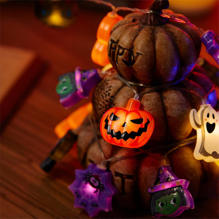 Halloween String Lights 10FT 20 LED, 8 Flash Modes & Timer, Battery Operated