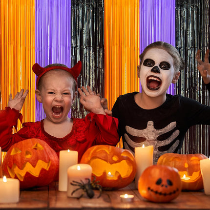 Halloween Trick or Treat Backdrop Banner, Party Wall & Door Decorations Indoor Outdoor