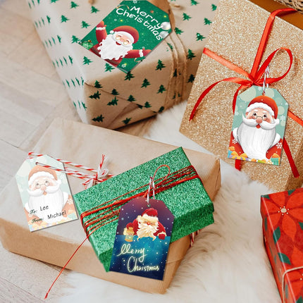 120PCS Christmas Gift Tags with 66ft Ribbon – 12 Styles DIY Gift Wrap
