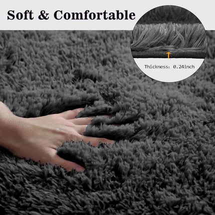 3 Piece Black Bathroom Rug Set with Bath Mat Shower Rug & Toilet Cover