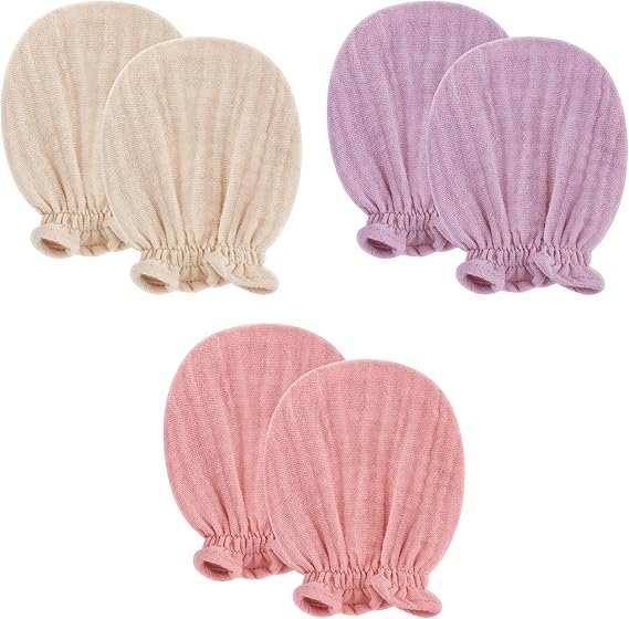Muslin Baby Mittens – 100% Cotton Soft No-Scratch Gloves for 0–6 Months