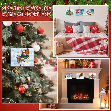 10PCS Large Christmas Wood Crafts – Paintable Ornaments for Kids & Adults
