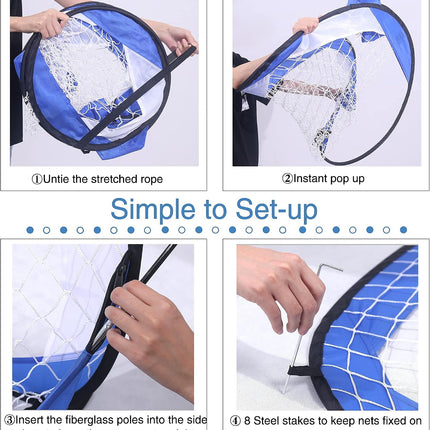 Portable Soccer Goals Set 4x2.5FT Pop Up Football Nets with Carry Bag for Kids