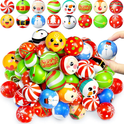 40-Piece Christmas Stress Balls – 16 Styles of Mini Foam Squeeze Balls for Fun Relief