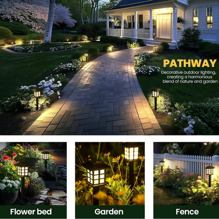 6 Pack LED Solar Outdoor Lights – Waterproof, 10-Hour Lighting for Yard & Path