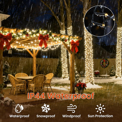 Cluster Christmas Fairy Lights – 400 LED, Warm White, 49FT with Timer