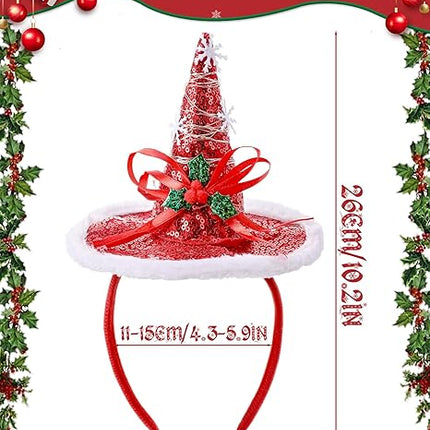 2PCS Santa Hat Headbands – Merry Christmas Hair Accessories for Women & Girls