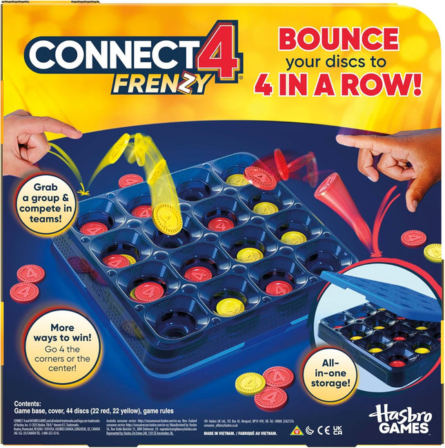 Connect 4 Frenzy Game, Bounce Discs 4 The Win, Family Game Ages 8+