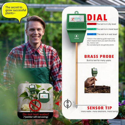 2-Pack Soil Moisture Meter – No Battery Plant Water Tester for Indoor & Outdoor