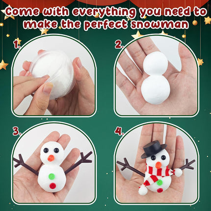 12-Pack Snowman Kits Fun Build-a-Snowman Craft for Kids & Winter Family Activities