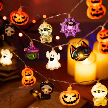 10FT Halloween String Lights, 20 LED Fairy Lights, Timer & 8 Flash Modes