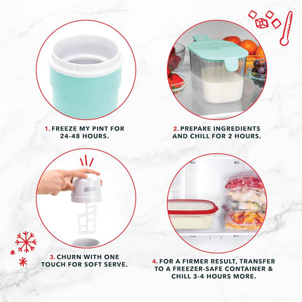 My Pint Ice Cream Maker Single Serve Frozen Dessert Machine Aqua