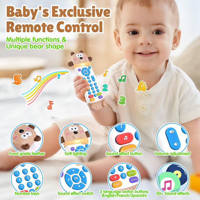 Baby Remote Control Teether Toy – Phone, Keys & Car with Lights & Sounds