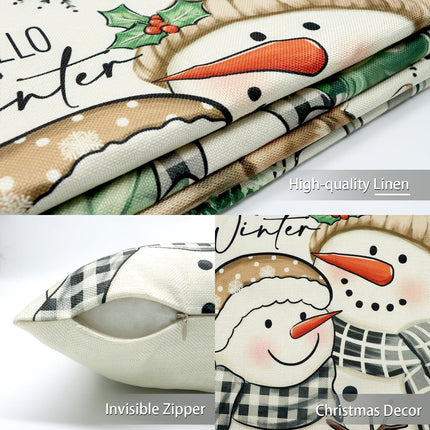 4PCS Xmas Pillow Covers 18x18 – Merry Christmas Plaid Farmhouse Throw Pillow Cases