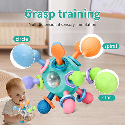 Baby Montessori Teething Toys – BPA-Free Sensory Rattle for 0-18 Months, Gifts