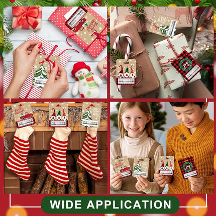 48 Sets Christmas Money Holders – Xmas Tree & Snowman Design with Plastic Cover & Red Accent