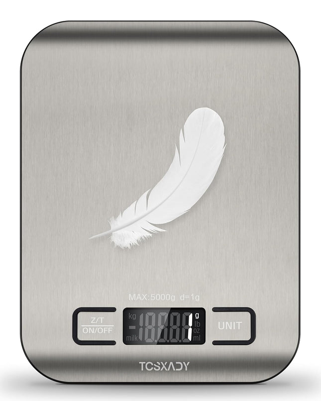 Digital Kitchen Food Scale – 11lb, 6 Units, Tare Function, Stainless Steel