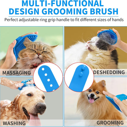 6PCS Dog Bath Brush & Toothbrush Set – Adjustable Handle, Odor & Stain Removal