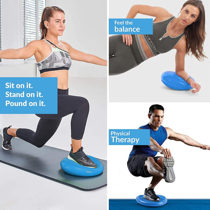 Stability Wobble Cushion with Pump and Bag for Core Balance and Exercise