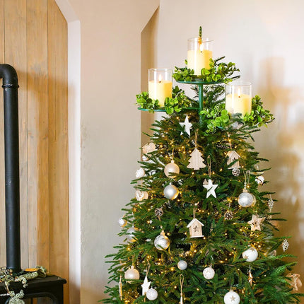 14" Christmas Tree Topper Holder – Triple Tier Support Stand with Green Rod