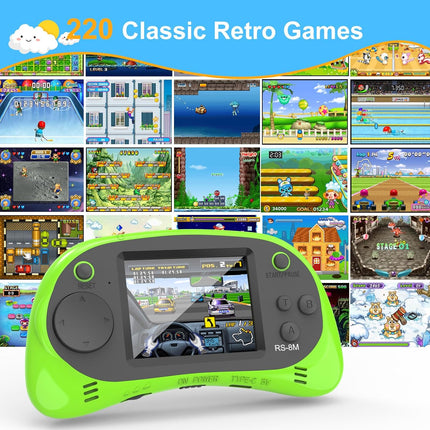 Kids Handheld Game Console – 220 Built-in Games, 2.5" IPS, Rechargeable