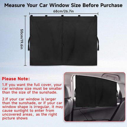 2 PCS Car Window Shades – Magnetic Double Layer, Privacy Full/Half Shade for Baby