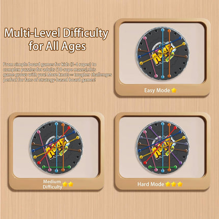 Rope Untangling Puzzle Game Mini Travel Strategy Board Game for Kids & Adults