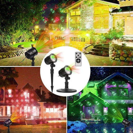 Christmas Laser Projector Lights, Red & Green Landscape Spotlight Decorative Patterns Garden & Wall