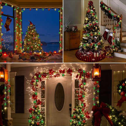 Christmas Ball Lights – 13.5ft LED String with 20 Lights, Timer & 8 Modes for Holiday Décor
