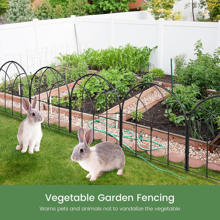6 Pack Arched Garden Fence, 16.5" H x 6.3' L, Rustproof No-Dig Metal Border