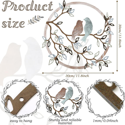 Metal Wall Art – Bird on Tree Branch Silhouette, Fresh Color Decor
