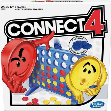 Connect 4 Strategy Board Game for Kids Ages 6+, Classic 2-Player Game