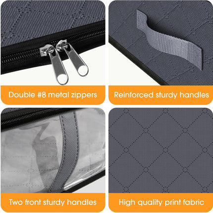 3 Pack 40L Under Bed Storage Bags Clear Window Clothes Blanket Organizer