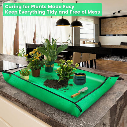 39.5" X 31.5" Large Repotting Mat – Portable Potting Tray for Plant Transplanting