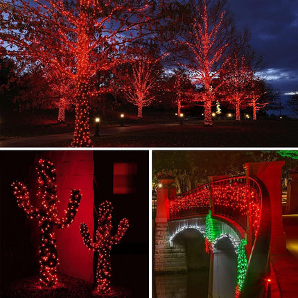 66FT 200 LED Christmas Fairy Lights Red & Green Plug-in Waterproof 8 Modes