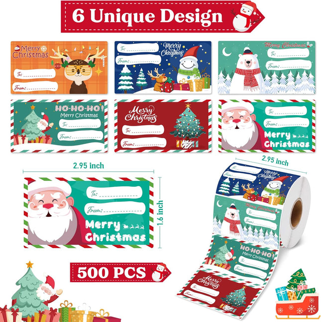 500PCS Christmas Tags – Gift Labels for Wrapping Paper & Holiday Presents