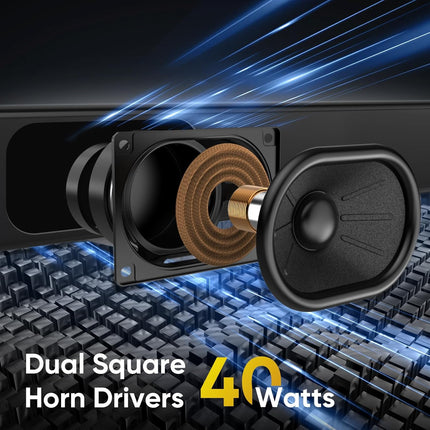 Sound Bar for TV with Bass Reflector – Wall-Mountable Home Audio System