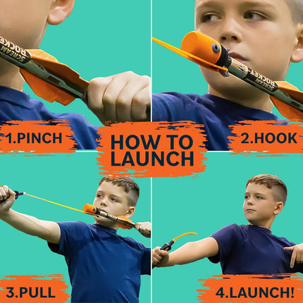 Toy Rocket Launcher for Kids – Outdoor Slingshot Rockets, Fun Gift Idea