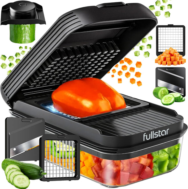 Daily Veggie Chopper & Fruit Cutter – Onion, Potato, Tomato Slicer, Black