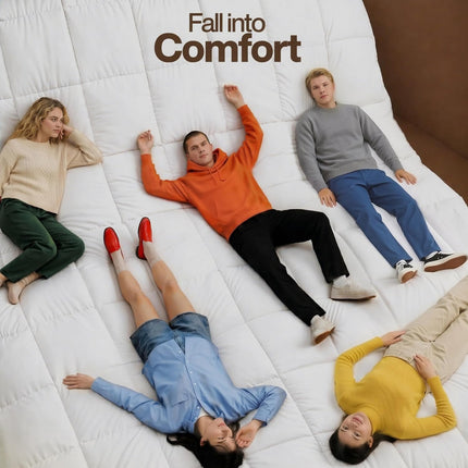 Queen Comforter 88x88 White, Soft Fluffy Down Alternative, All Season, Machine Wash