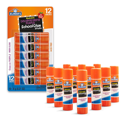 12 Pack Disappearing Purple Glue Sticks School Glue for Crafts and Projects