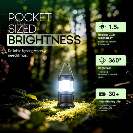 LED Camping Lantern Flashlights, Battery Operated Tent Light, Emergency Lamp for Home & Outdoor Use