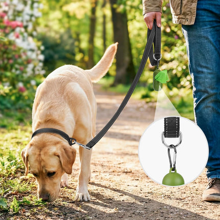 6 FT Dog Leash – Reflective, Padded Handle, Heavy Duty Nylon, Black